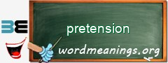 WordMeaning blackboard for pretension